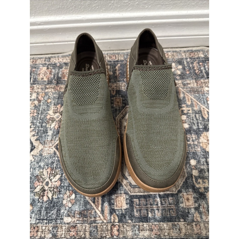Dearfoams Women's Lee Lightweight Easy on/Off Knit Sneaker Olive‎ Sz 8 New